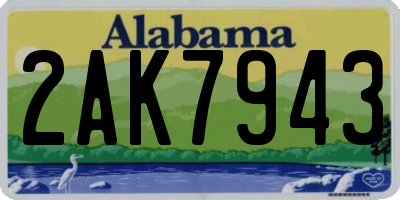 AL license plate 2AK7943