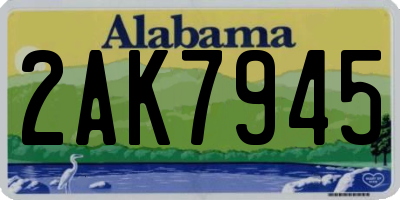 AL license plate 2AK7945