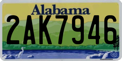 AL license plate 2AK7946