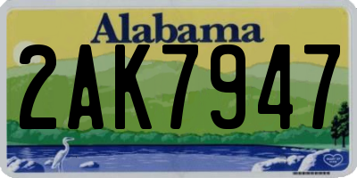 AL license plate 2AK7947