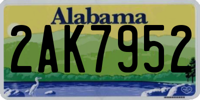 AL license plate 2AK7952