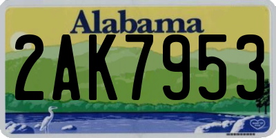 AL license plate 2AK7953