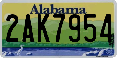AL license plate 2AK7954