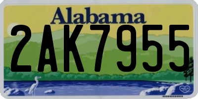 AL license plate 2AK7955