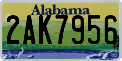AL license plate 2AK7956