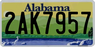 AL license plate 2AK7957