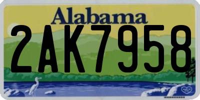 AL license plate 2AK7958