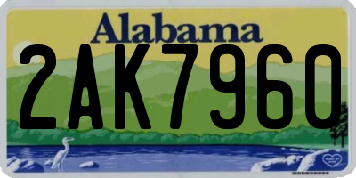 AL license plate 2AK7960