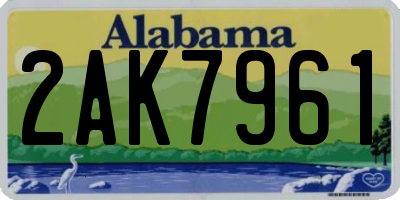AL license plate 2AK7961