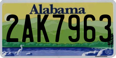 AL license plate 2AK7963