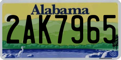 AL license plate 2AK7965