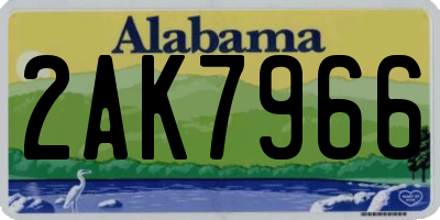 AL license plate 2AK7966