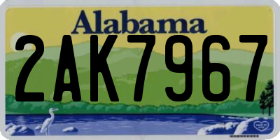 AL license plate 2AK7967