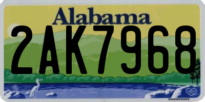 AL license plate 2AK7968