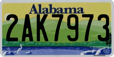 AL license plate 2AK7973