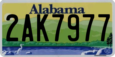 AL license plate 2AK7977
