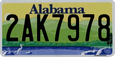 AL license plate 2AK7978