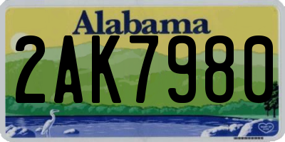 AL license plate 2AK7980