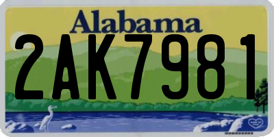 AL license plate 2AK7981