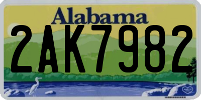 AL license plate 2AK7982