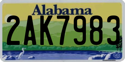 AL license plate 2AK7983