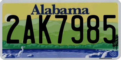 AL license plate 2AK7985
