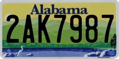 AL license plate 2AK7987