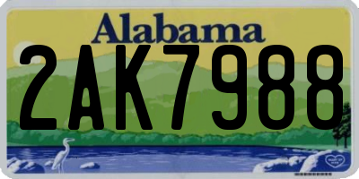 AL license plate 2AK7988