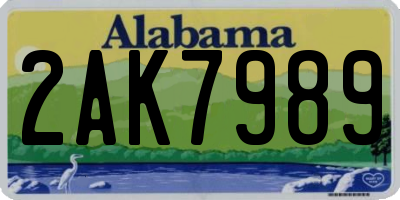 AL license plate 2AK7989