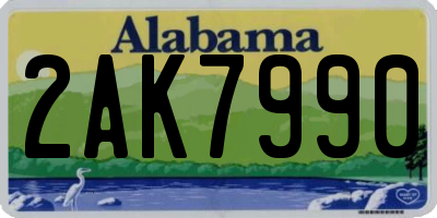 AL license plate 2AK7990