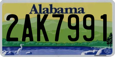 AL license plate 2AK7991