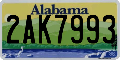 AL license plate 2AK7993