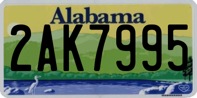 AL license plate 2AK7995