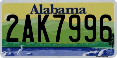 AL license plate 2AK7996