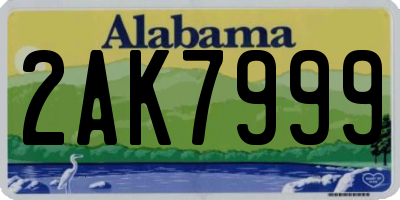 AL license plate 2AK7999