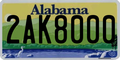 AL license plate 2AK8000