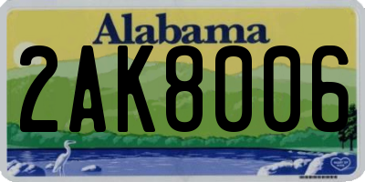 AL license plate 2AK8006
