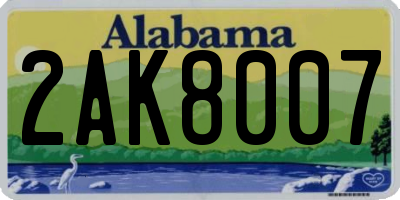 AL license plate 2AK8007