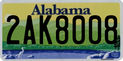 AL license plate 2AK8008