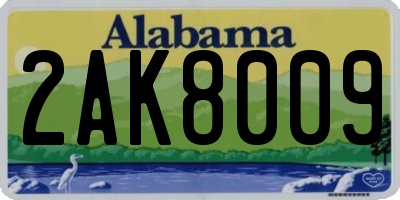 AL license plate 2AK8009
