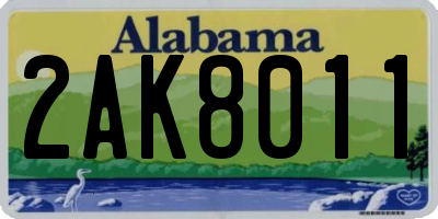 AL license plate 2AK8011