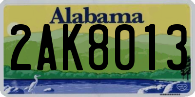 AL license plate 2AK8013