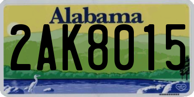 AL license plate 2AK8015