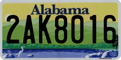 AL license plate 2AK8016