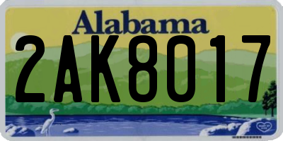 AL license plate 2AK8017