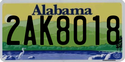 AL license plate 2AK8018