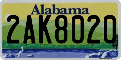 AL license plate 2AK8020