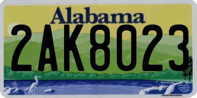 AL license plate 2AK8023