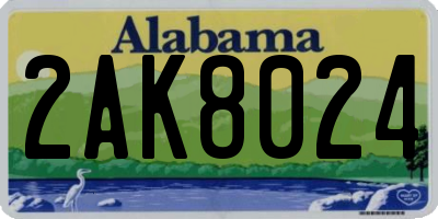 AL license plate 2AK8024