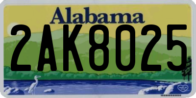 AL license plate 2AK8025